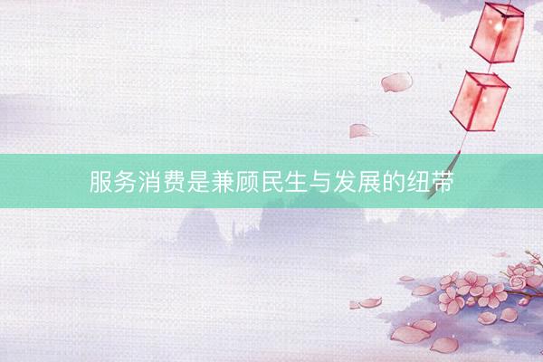 服务消费是兼顾民生与发展的纽带