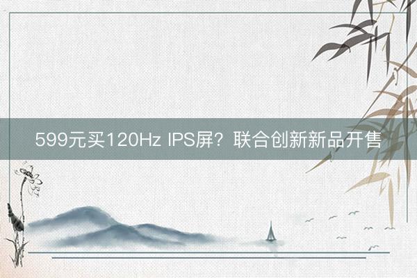 599元买120Hz IPS屏？联合创新新品开售