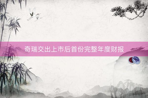 奇瑞交出上市后首份完整年度财报