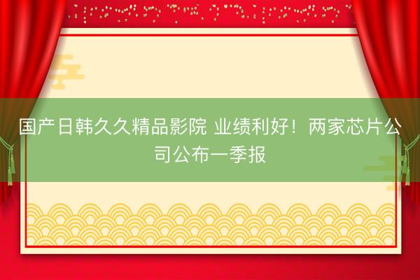 国产日韩久久精品影院 业绩利好！两家芯片公司公布一季报