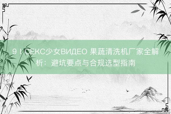 9ⅠСЕКС少女ВИДЕО 果蔬清洗机厂家全解析：避坑要点与合规选型指南