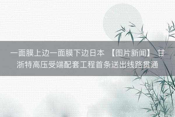 一面膜上边一面膜下边日本 【图片新闻】 甘浙特高压受端配套工程首条送出线路贯通