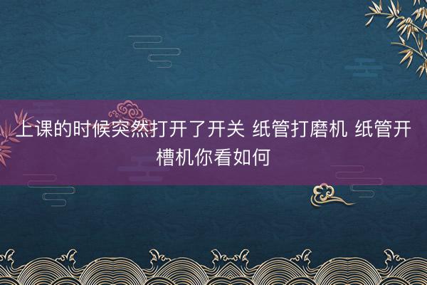上课的时候突然打开了开关 纸管打磨机 纸管开槽机你看如何