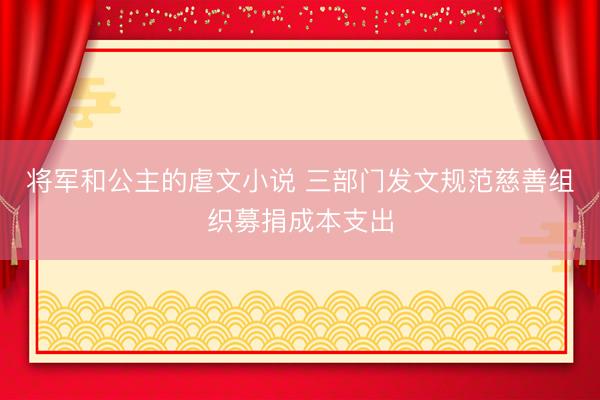 将军和公主的虐文小说 三部门发文规范慈善组织募捐成本支出