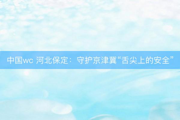 中国wc 河北保定：守护京津冀“舌尖上的安全”