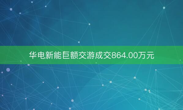 华电新能巨额交游成交864.00万元