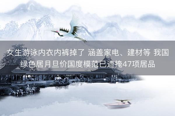 女生游泳内衣内裤掉了 涵盖家电、建材等 我国绿色居月旦价国度模范已遮掩47项居品