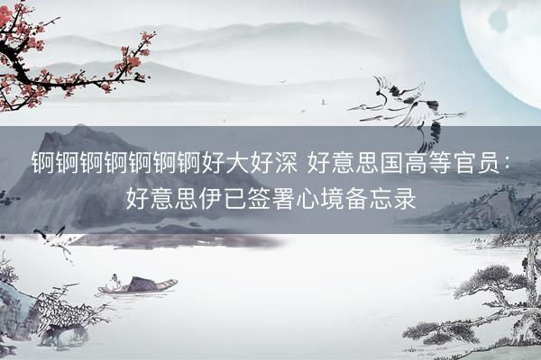 锕锕锕锕锕锕锕好大好深 好意思国高等官员:好意思伊已签署心境备忘录