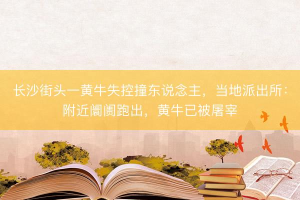 长沙街头一黄牛失控撞东说念主，当地派出所：附近阛阓跑出，黄牛已被屠宰