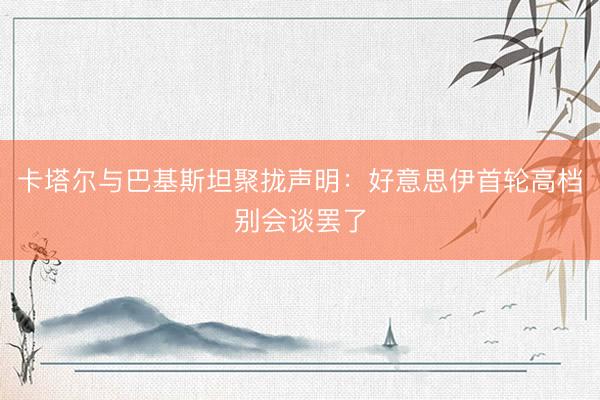 卡塔尔与巴基斯坦聚拢声明：好意思伊首轮高档别会谈罢了